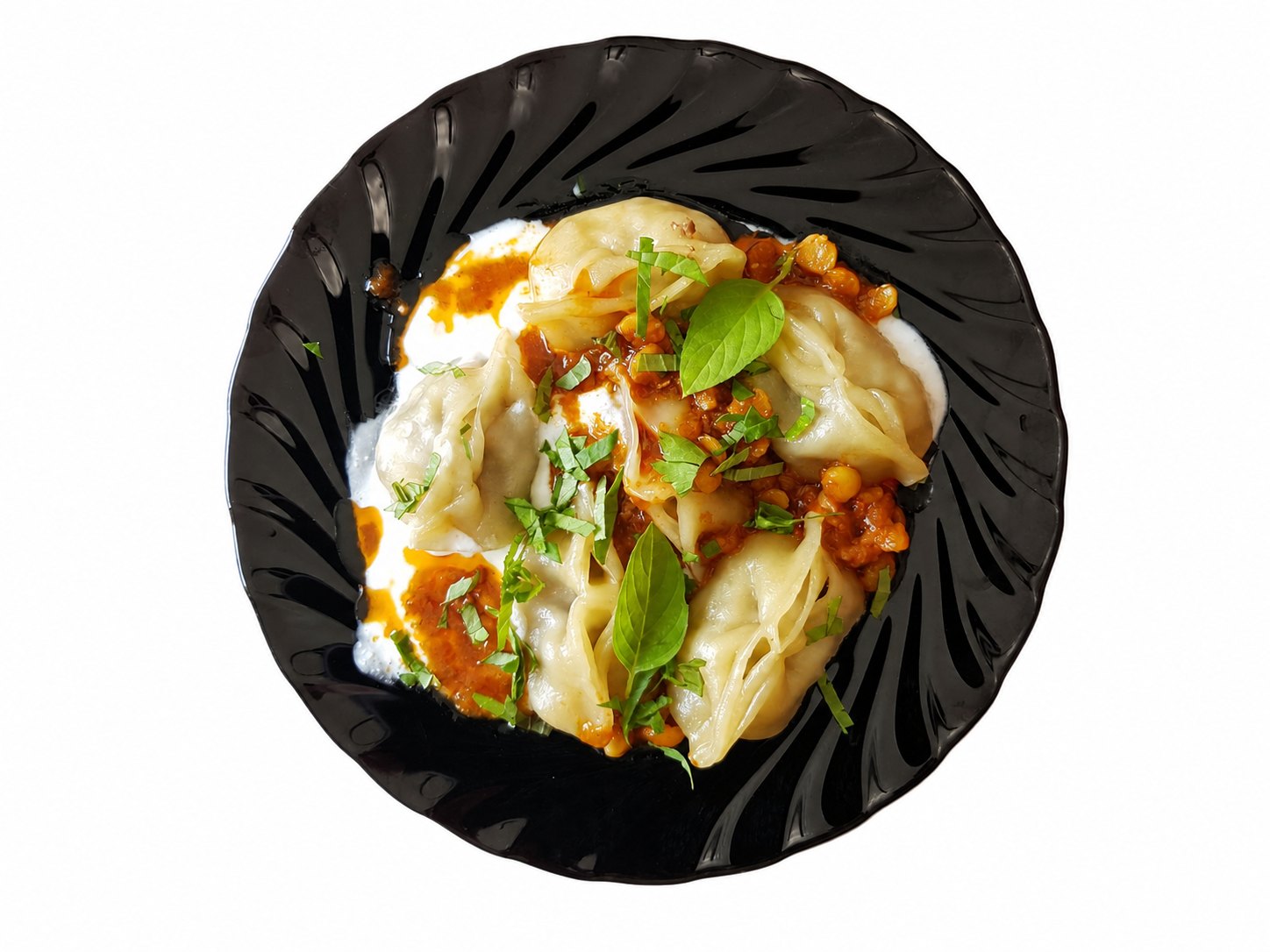 Manto mit Joghurt-Knoblauch-Soße