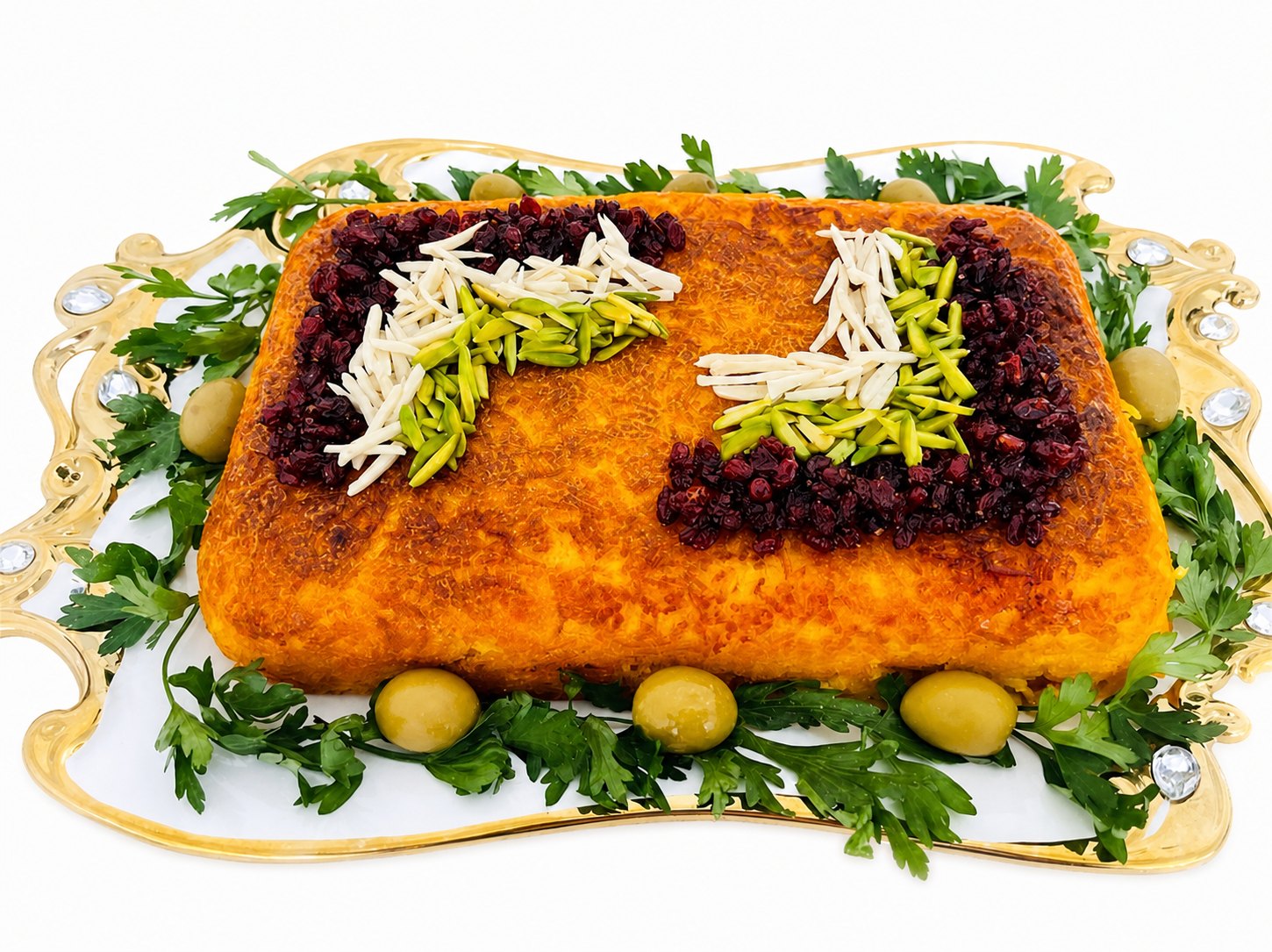 Tahdig mit Safran und Berberitzen